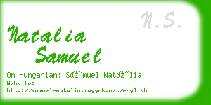natalia samuel business card